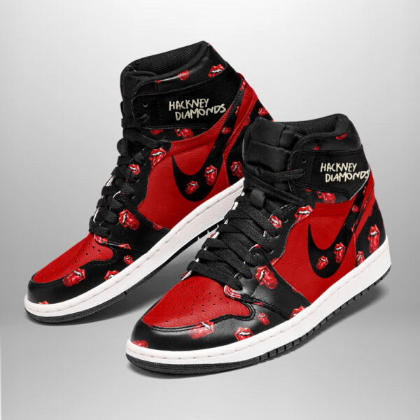 Tubopro The Rolling Stones AJ1 High Sneakers Shoes For Men And Women - Image 2
