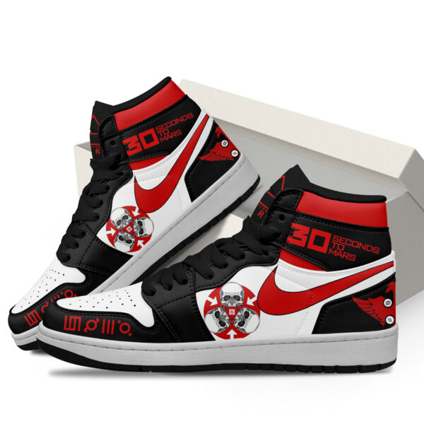 Tubopro Thirty Seconds to Mars AJ1 High Sneakers Shoes For Men And Women - Image 3