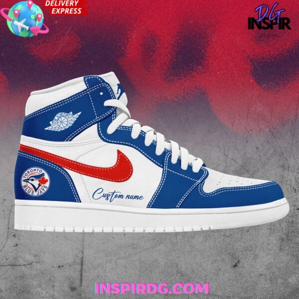 Tubopro Toronto Blue Jays AJ1 High Sneakers Shoes For Men And Women - Image 2