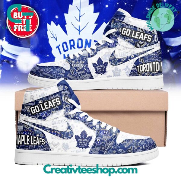 Tubopro Toronto Maple Leafs AJ1 High Sneakers Shoes For Men And Women