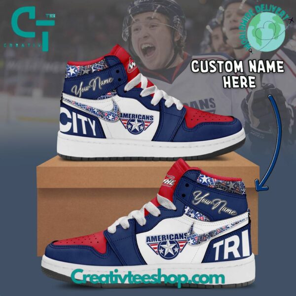 Tubopro Tri-City Americans AJ1 High Sneakers Shoes For Men And Women