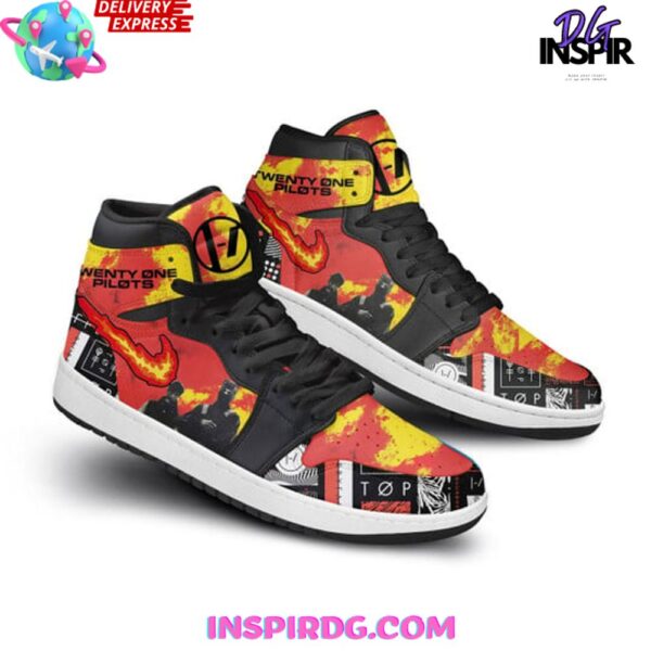 Tubopro Twenty One Pilots AJ1 High Sneakers Shoes For Men And Women - Image 4