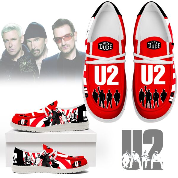 Tubopro U2 Band Personalized Hey Dude Shoes For Men And Women - Image 2