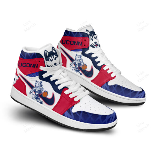 Tubopro UConn Huskies AJ1 High Sneakers Shoes For Men And Women - Image 2