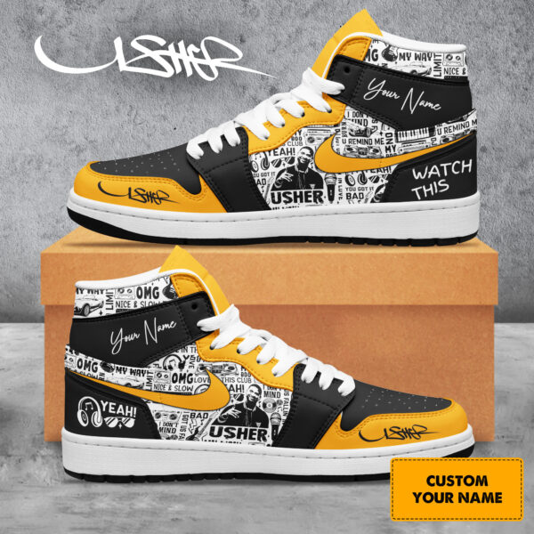 Tubopro Usher AJ1 High Sneakers Shoes For Men And Women - Image 2