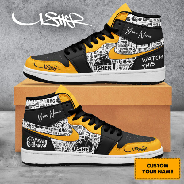 Tubopro Usher AJ1 High Sneakers Shoes For Men And Women - Image 2