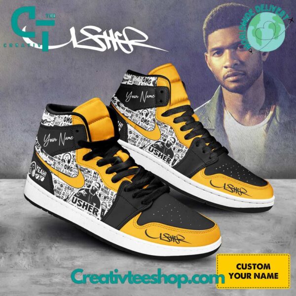 Tubopro Usher AJ1 High Sneakers Shoes For Men And Women - Image 2