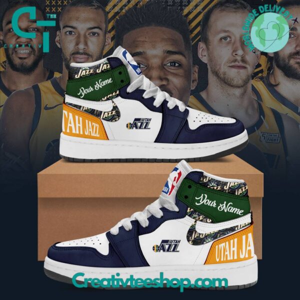 Tubopro Utah Jazz AJ1 High Sneakers Shoes For Men And Women