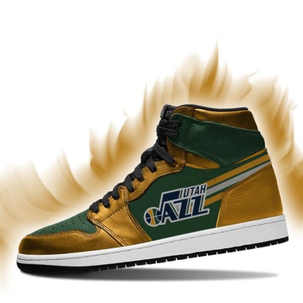 Tubopro Utah Jazz NBA AJ1 High Sneakers Shoes For Men And Women - Image 3