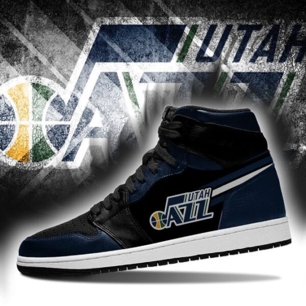 Tubopro Utah Jazz NBA AJ1 High Sneakers Shoes For Men And Women - Image 3