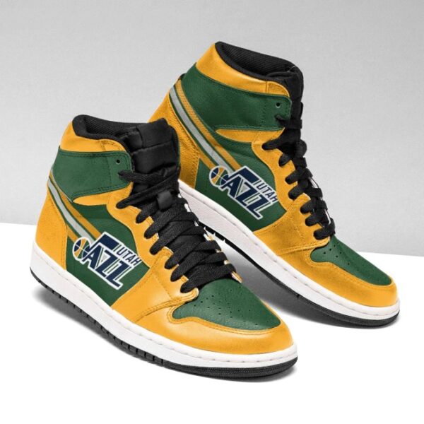 Tubopro Utah Jazz NBA AJ1 High Sneakers Shoes For Men And Women - Image 2