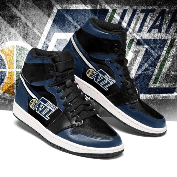 Tubopro Utah Jazz NBA AJ1 High Sneakers Shoes For Men And Women - Image 2