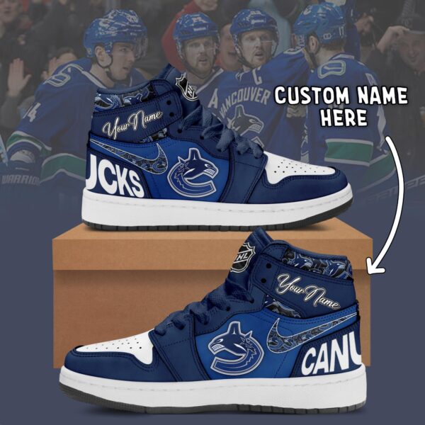 Tubopro Vancouver Canucks AJ1 High Sneakers Shoes For Men And Women