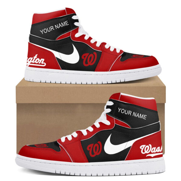 Tubopro Washington Nationals AJ1 High Sneakers Shoes For Men And Women - Image 2
