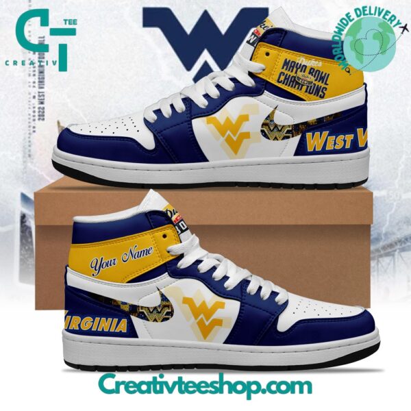 Tubopro West Virginia Mountaineers AJ1 High Sneakers Shoes For Men And Women