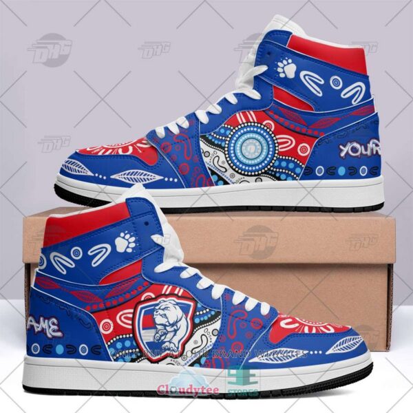 Tubopro Western Bulldogs AFL AJ1 High Sneakers Shoes For Men And Women - Image 2