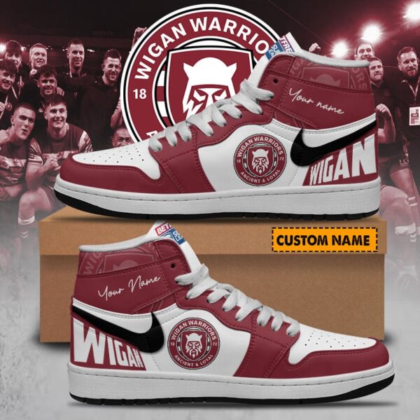 Tubopro Wigan Warriors AJ1 High Sneakers Shoes For Men And Women