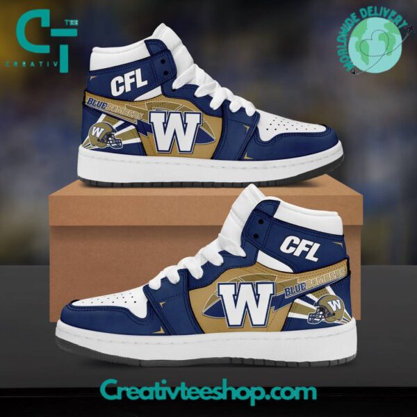 Tubopro Winnipeg Blue Bombers AJ1 High Sneakers Shoes For Men And Women