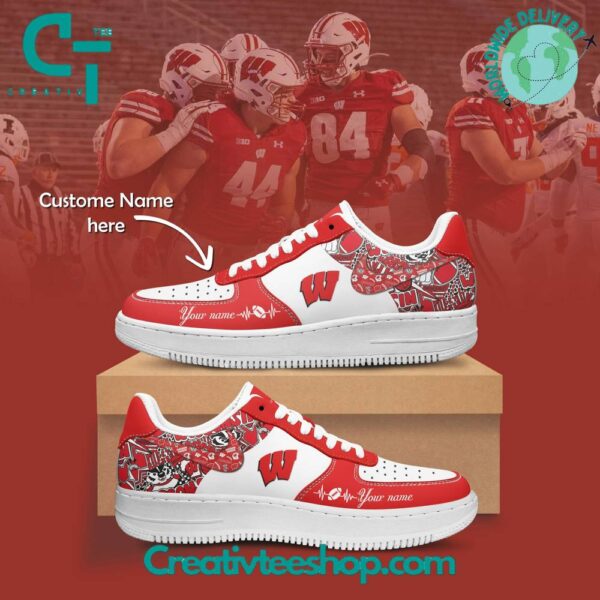 Tubopro Wisconsin Badgers Air Low-Top Sneakers Shoes For Men And Women
