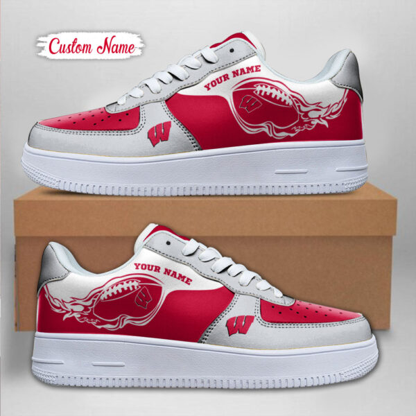 Tubopro Wisconsin Badgers NCAA Air Low-Top Sneakers Shoes For Men And Women - Image 2