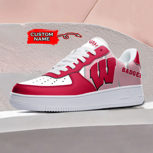 Tubopro Wisconsin Badgers NCAA Air Low-Top Sneakers Shoes For Men And Women - Image 2