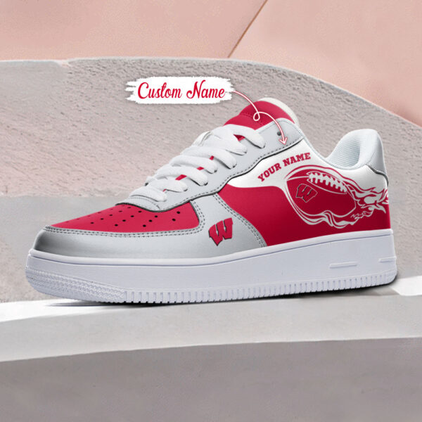 Tubopro Wisconsin Badgers NCAA Air Low-Top Sneakers Shoes For Men And Women - Image 3