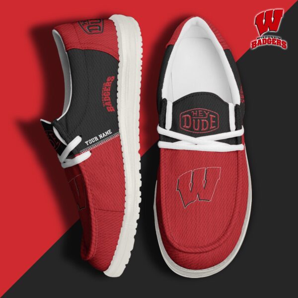 Tubopro Wisconsin Badgers Personalized Hey Dude Shoes For Men And Women