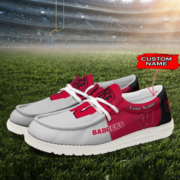 Tubopro Wisconsin Badgers Personalized Hey Dude Shoes For Men And Women - Image 2