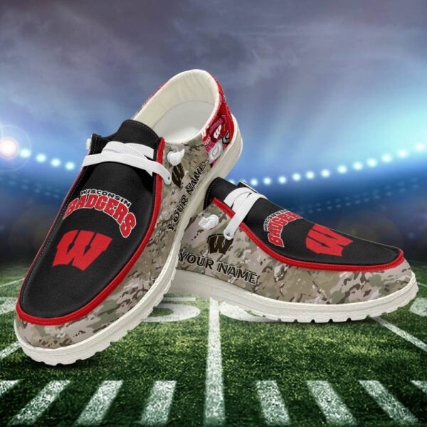 Tubopro Wisconsin Badgers Personalized Hey Dude Shoes For Men And Women