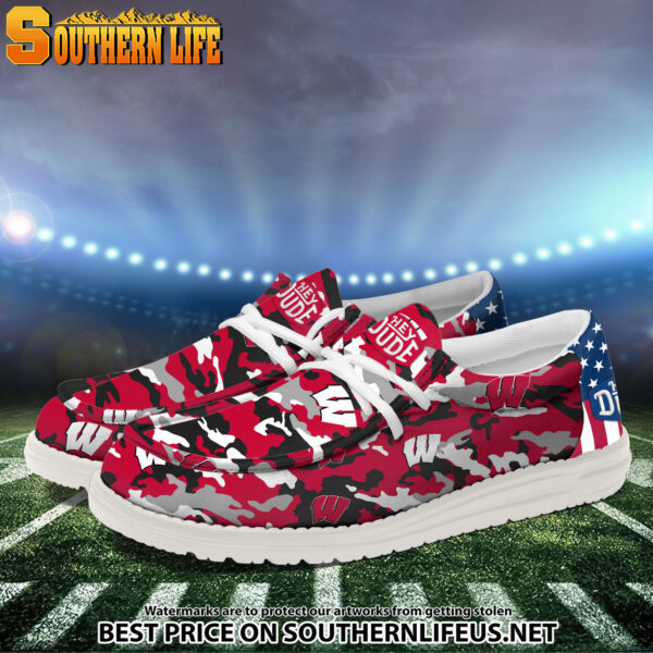 Tubopro Wisconsin Badgers Personalized Hey Dude Shoes For Men And Women - Image 2
