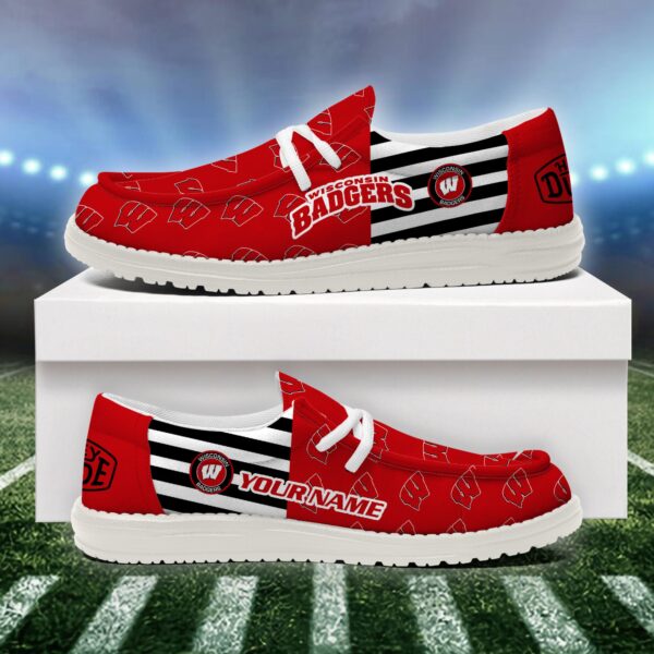 Tubopro Wisconsin Badgers Personalized Hey Dude Shoes For Men And Women - Image 2