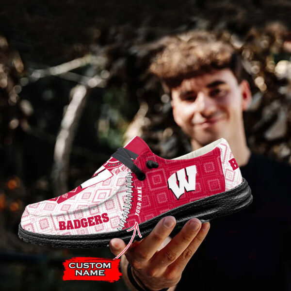 Tubopro Wisconsin Badgers Personalized Hey Dude Shoes For Men And Women - Image 2