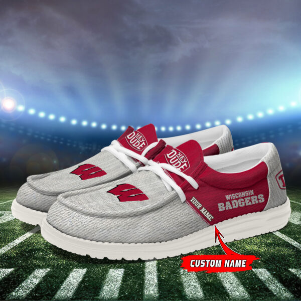 Tubopro Wisconsin Badgers Personalized Hey Dude Shoes For Men And Women - Image 3