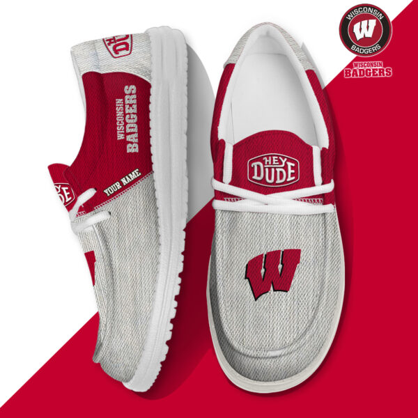 Tubopro Wisconsin Badgers Personalized Hey Dude Shoes For Men And Women