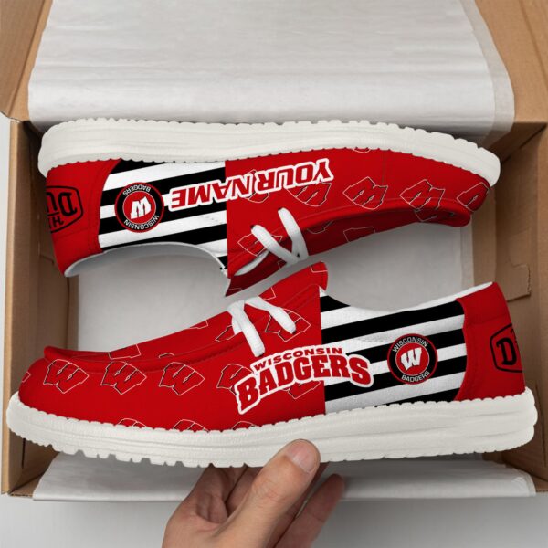 Tubopro Wisconsin Badgers Personalized Hey Dude Shoes For Men And Women