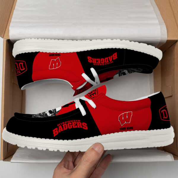 Tubopro Wisconsin Badgers Personalized Hey Dude Shoes For Men And Women - Image 3