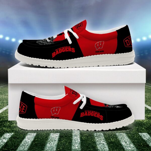 Tubopro Wisconsin Badgers Personalized Hey Dude Shoes For Men And Women - Image 4