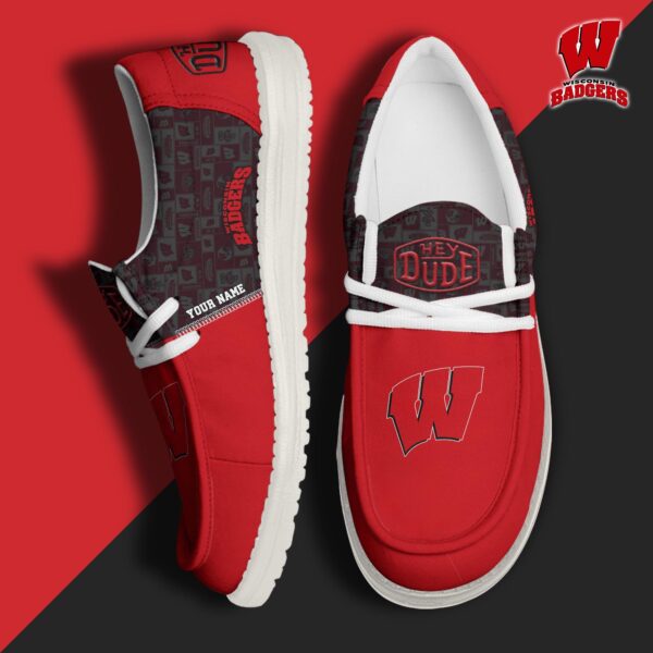 Tubopro Wisconsin Badgers Personalized Hey Dude Shoes For Men And Women