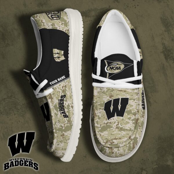 Tubopro Wisconsin Badgers Personalized Hey Dude Shoes For Men And Women