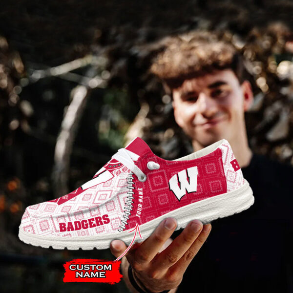 Tubopro Wisconsin Badgers Personalized Hey Dude Shoes For Men And Women