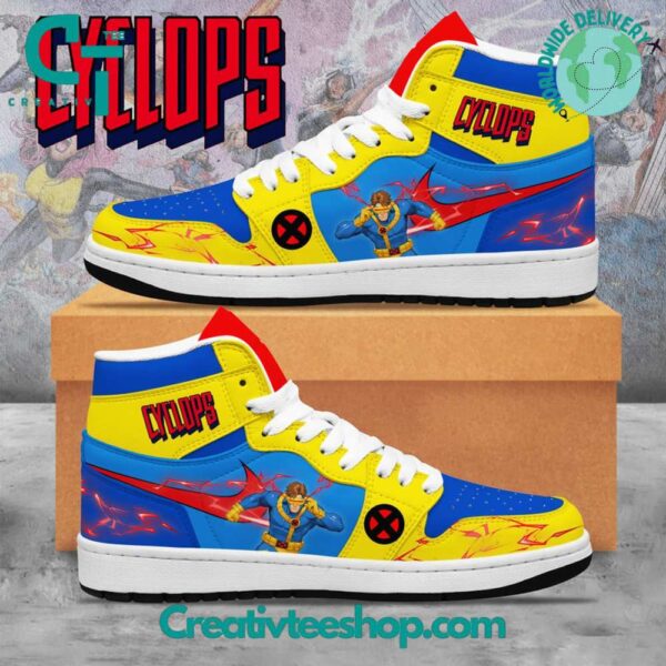Tubopro X-Men Cyclops AJ1 High Sneakers Shoes For Men And Women - Image 3