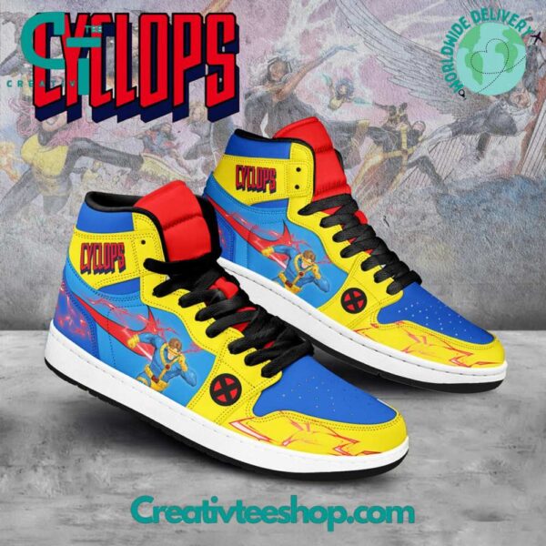 Tubopro X-Men Cyclops AJ1 High Sneakers Shoes For Men And Women - Image 4