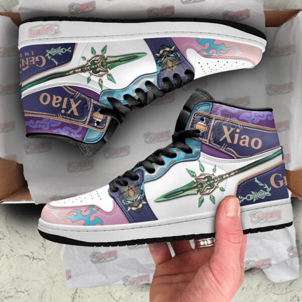 Tubopro Xiao Weapon Genshin Impact AJ1 High Sneakers Shoes For Men And Women - Image 2