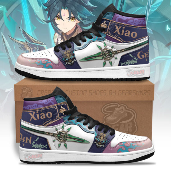 Tubopro Xiao Weapon Genshin Impact AJ1 High Sneakers Shoes For Men And Women