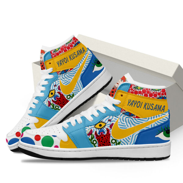 Tubopro Yayoi Kusama AJ1 High Sneakers Shoes For Men And Women - Image 3