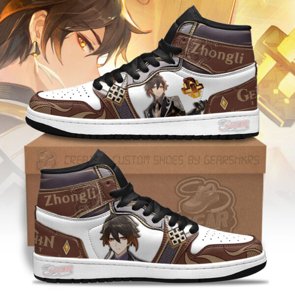 Tubopro Zhongli Genshin Impact AJ1 High Sneakers Shoes For Men And Women