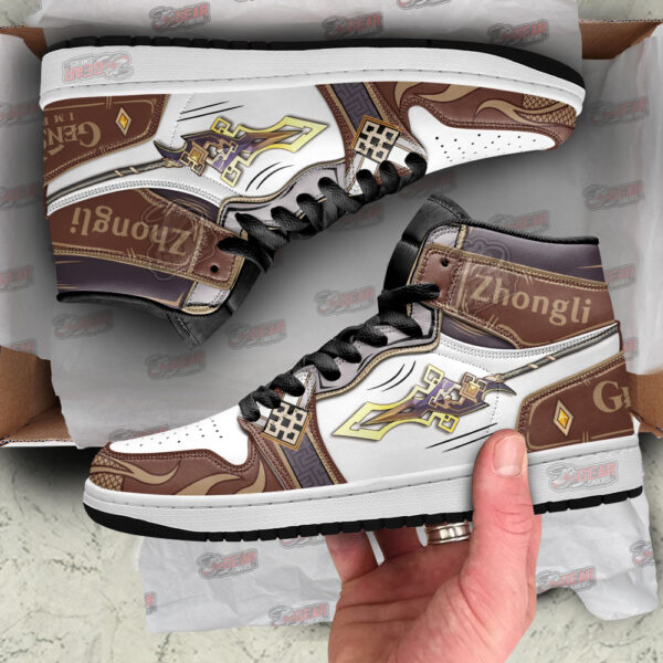 Tubopro Zhongli Weapon Genshin Impact AJ1 High Sneakers Shoes For Men And Women - Image 2