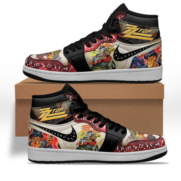 Tubopro ZZ Top AJ1 High Sneakers Shoes For Men And Women - Image 2